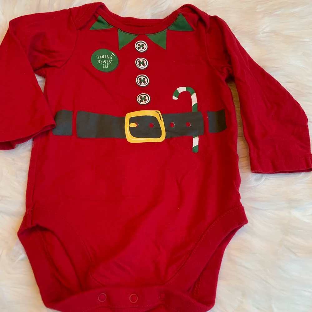 The Children's Place Christmas One Piece Elf Bodysuit Size 6-9 Months